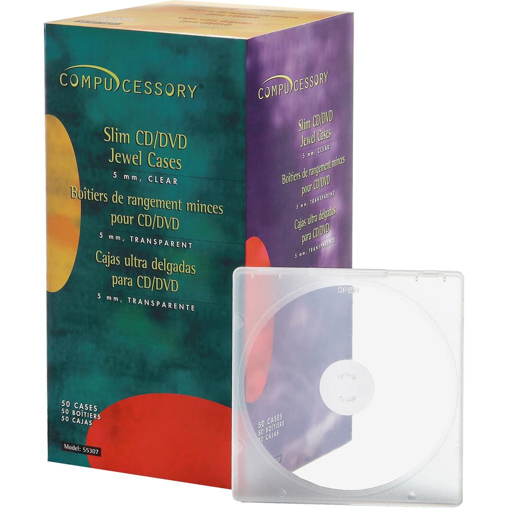 Compucessory Slim Disc Case - Polypropylene - Clear, Translucent. Picture 1