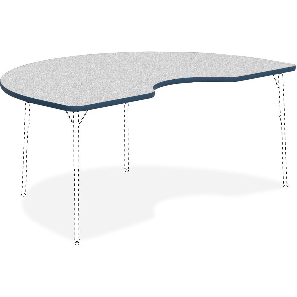 Lorell Classroom Activity Tabletop - Gray Nebula Kidney-shaped, High Pressure Laminate (HPL) Top - 72" Table Top Width x 48" Table Top Depth x 1.13" Table Top Thickness - 1 Each. Picture 1