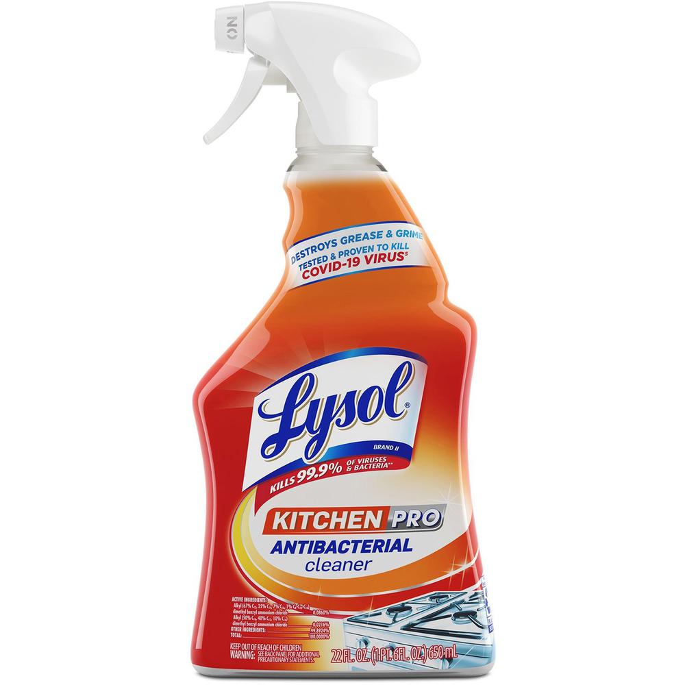 Lysol Kitchen Pro Antibacterial Cleaner - For Multi Surface - 22 fl oz (0.7 quart) - Fresh Citrus Scent - 1 Each - Deodorize, Streak-free, Chemical-free, Disinfectant, Anti-bacterial, Residue-free - C. Picture 1