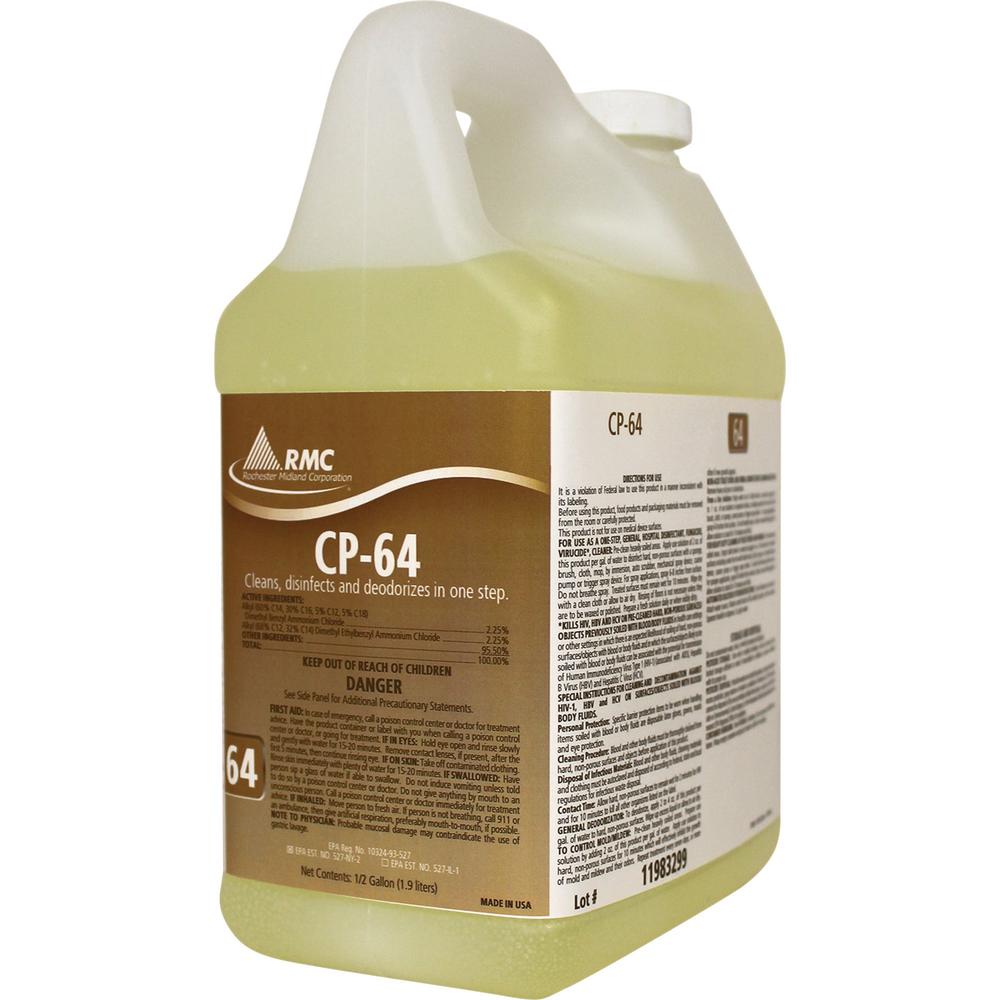 RMC CP-64 Cleaner - Concentrate Liquid - 64 fl oz (2 quart) - Fresh Lemon Scent - 4 / Carton - Yellow. The main picture.