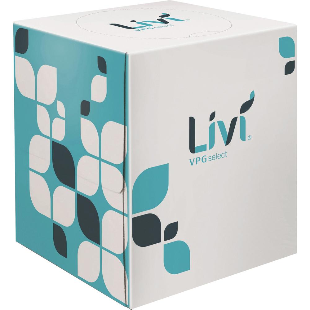 Livi VPG Facial Tissues - 2 Ply - White - Virgin Fiber - 90 Per Box - 36 / Carton. Picture 1