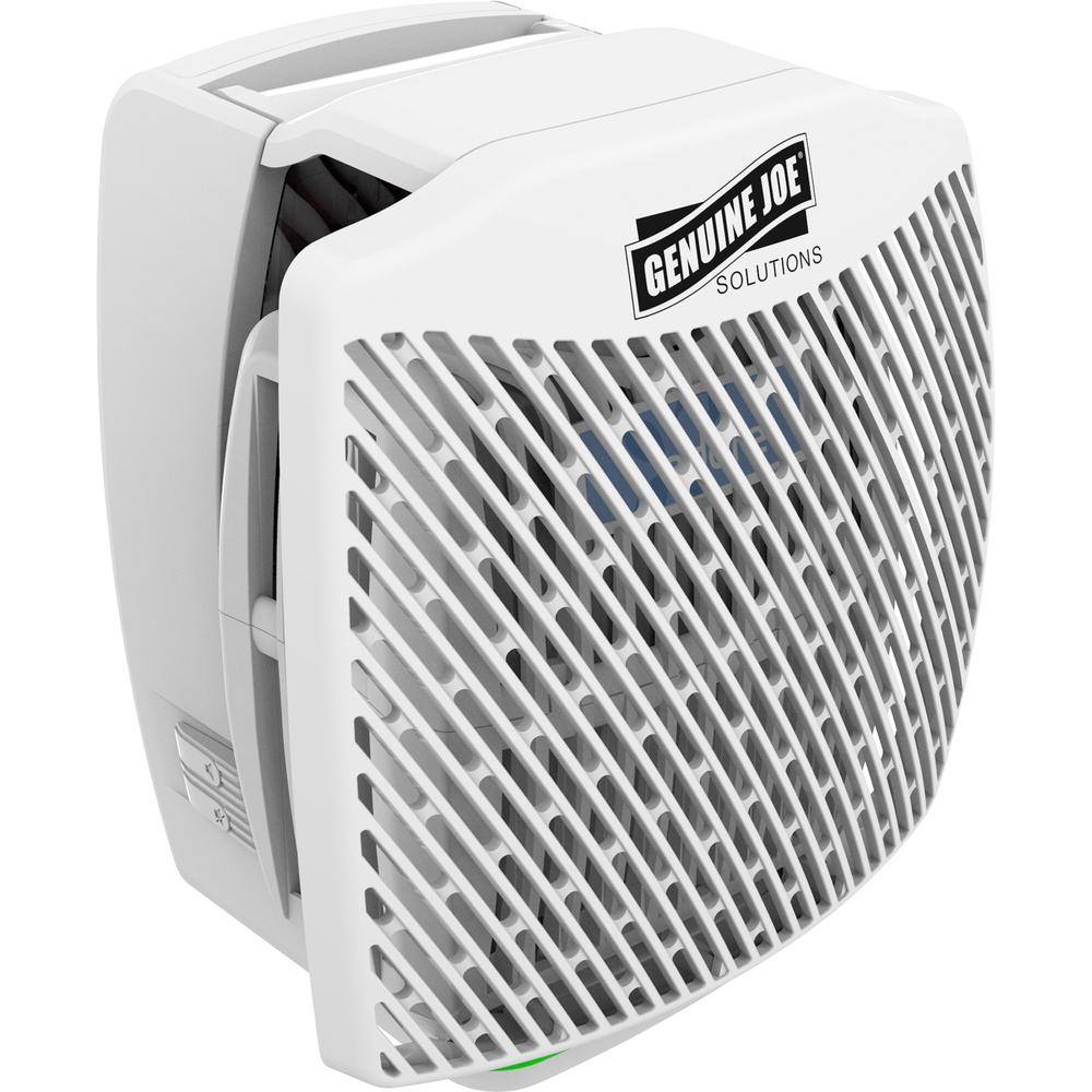 Genuine Joe Air Freshener Dispenser System - 30 Day Refill Life - 6000 ft³ Coverage - 1 Each - White. Picture 1