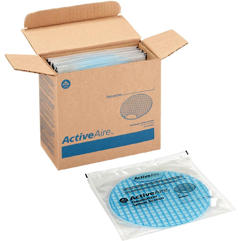 ActiveAire Deodorizer Urinal Screens - Lasts upto 30 Days - Deodorizer - 12 / Carton - Blue. Picture 1