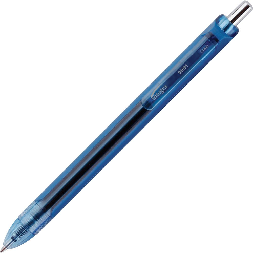 Integra Quick Dry Gel Ink Retractable Pen - 0.7 mm Pen Point Size - Retractable - Blue Gel-based Ink - 1 Dozen. The main picture.