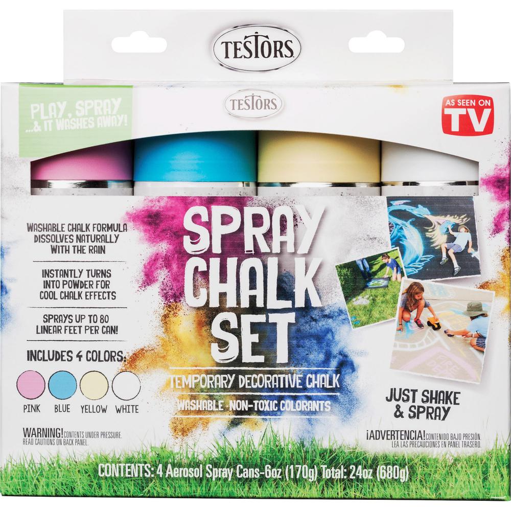 Testors 4-Color Spray Chalk Set - 6 fl oz - 1 / Kit - Assorted. Picture 1