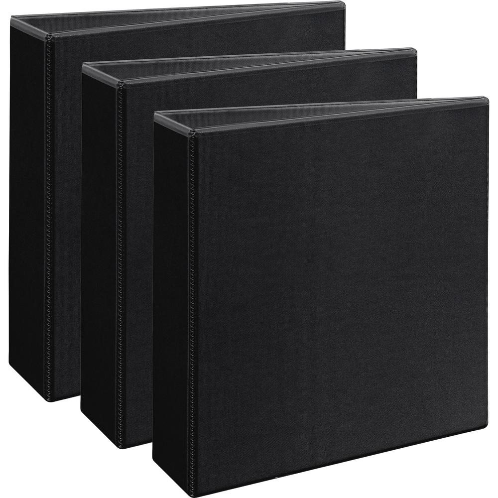 Avery&reg; Durable View Binders - EZD Rings - 3" Binder Capacity - Letter - 8 1/2" x 11" Sheet Size - 670 Sheet Capacity - 3 x D-Ring Fastener(s) - 4 Internal Pocket(s) - Poly - Black - Recycled - Eas. Picture 1