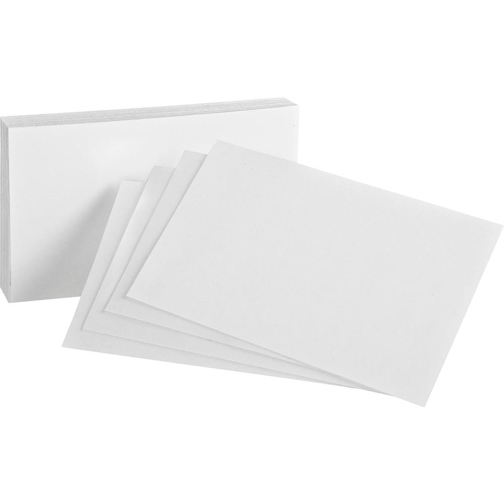 Oxford Plain Index Cards - 4" x 6" - 85 lb Basis Weight - 500 / Bundle - Sustainable Forestry Initiative (SFI) - White. Picture 1