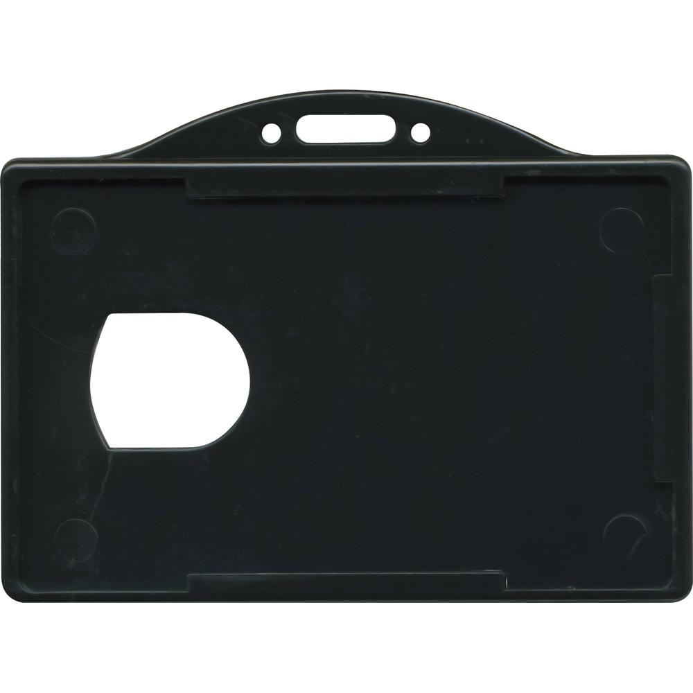 Advantus ID Card Holder - Support 3.38" x 2.13" Media - Horizontal - 25 / Pack - Black. Picture 1