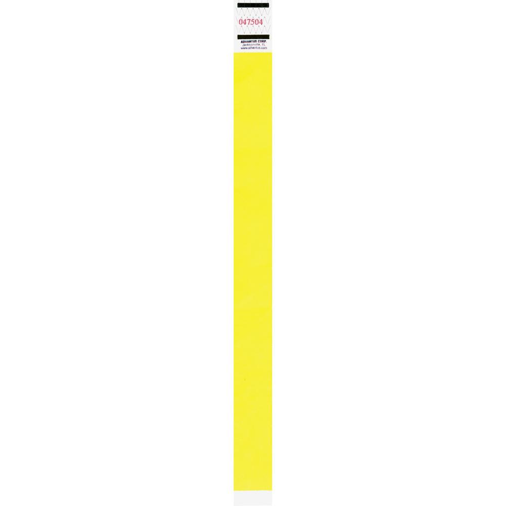 Advantus Neon Tyvek Wristbands - 500 / Pack - Neon Yellow - Tyvek. The main picture.