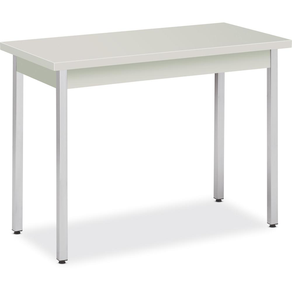 HON Utility Table, 40"W x 20"D - Natural Rectangle Top - Chrome Four Leg Base - 4 Legs x 40" Table Top Width x 20" Table Top Depth x 1.13" Table Top Thickness - 29" Height - Assembly Required - Melami. Picture 1