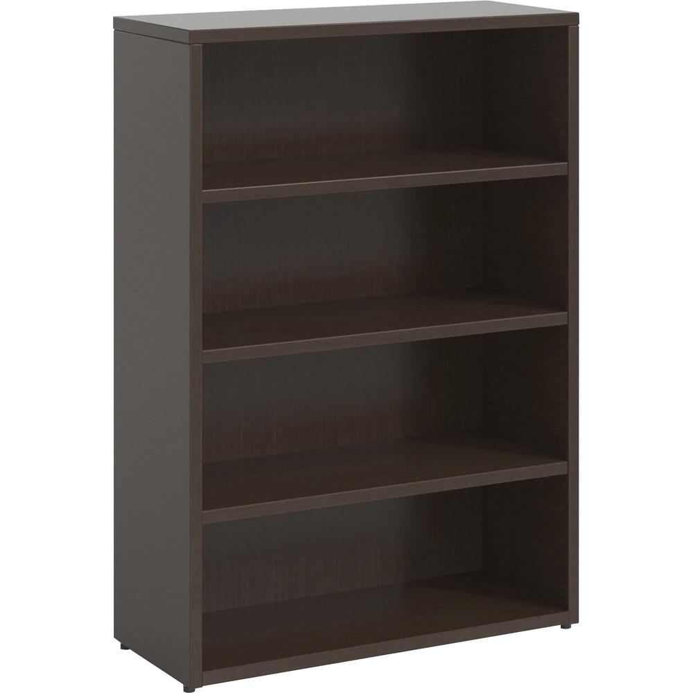 Lorell Prominence Espresso Laminate Bookcase - 34" x 12" x 48" , 1" Top - 3 Shelve(s) - Band Edge - Material: Particleboard - Finish: Espresso Laminate Surface, Thermofused Melamine (TFM). Picture 1