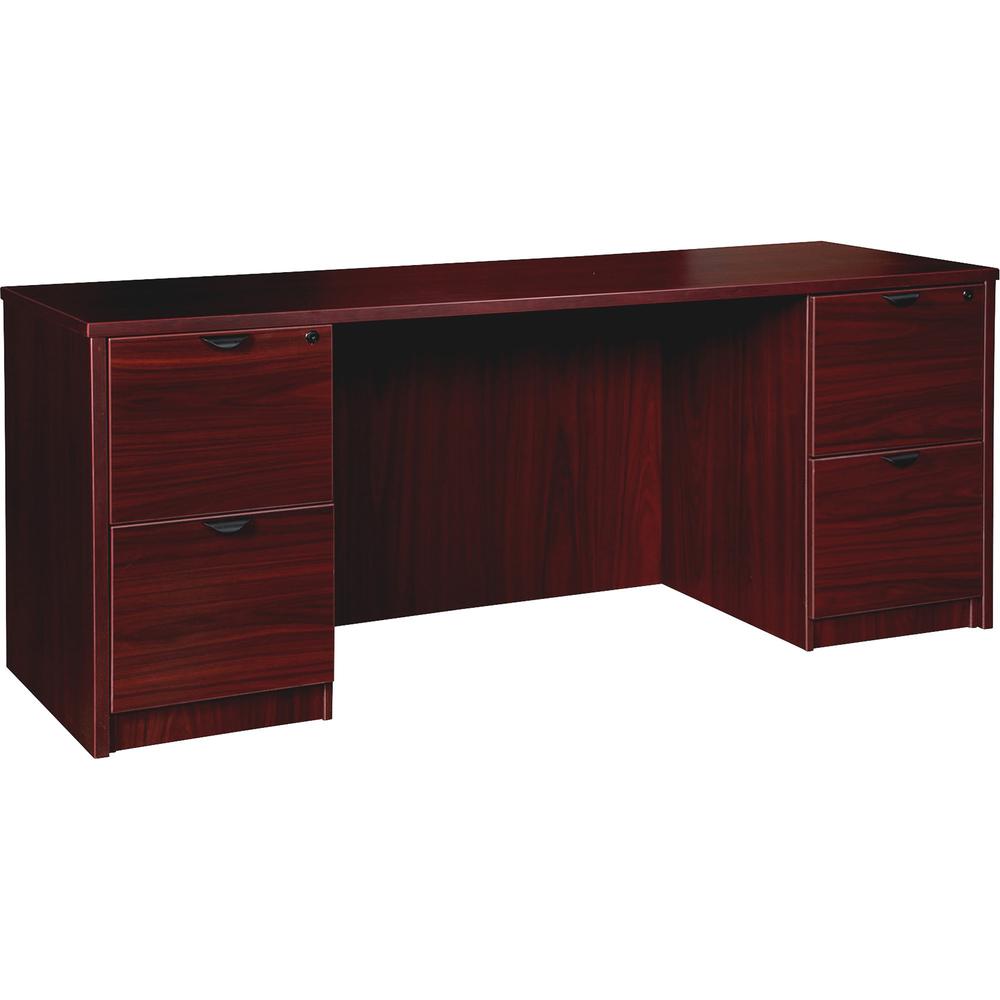 Lorell Prominence 2.0 Double-Pedestal Credenza - 66" x 24"29" , 1" Top - 2 x File Drawer(s) - Double Pedestal on Left/Right Side - Band Edge - Material: Particleboard - Finish: Thermofused Melamine (T. Picture 1
