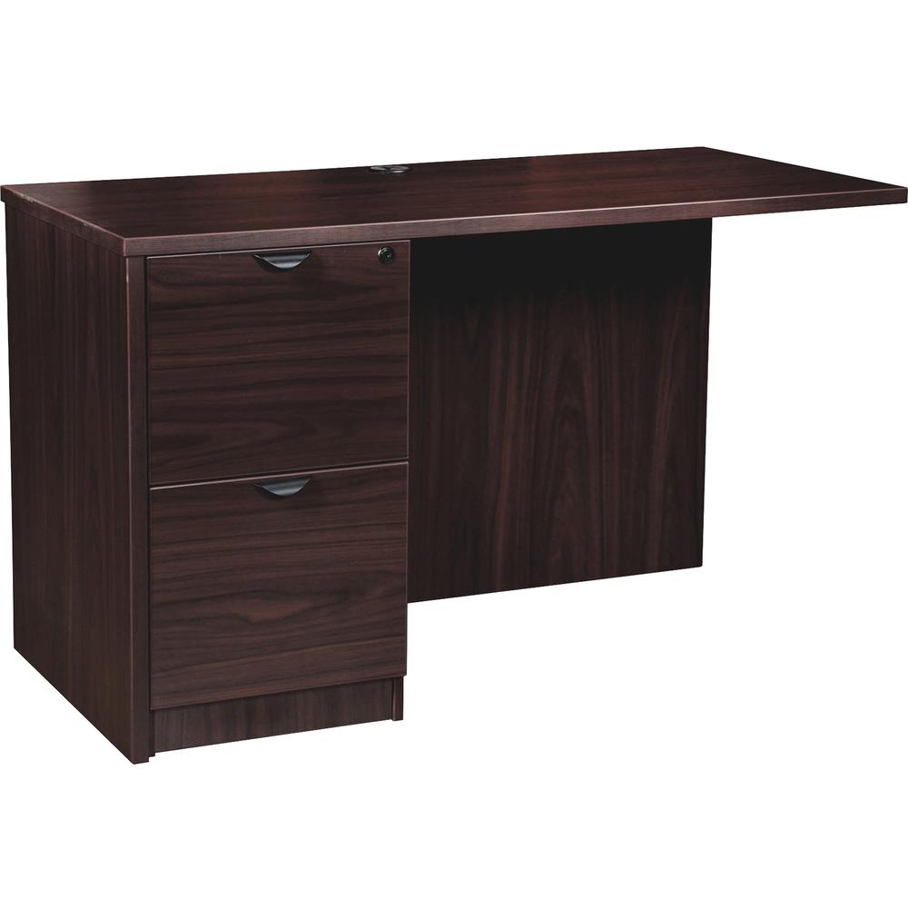 Lorell Prominence 2.0 Espresso Laminate Left Return - 2-Drawer - 42" x 24" x 29" , 1" Top - 2 x File Drawer(s) - Band Edge - Material: Particleboard - Finish: Espresso Laminate, Thermofused Melamine (. Picture 1