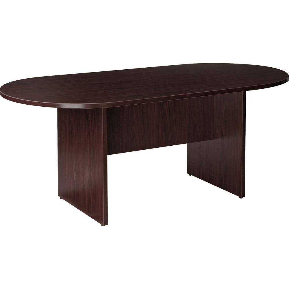 Lorell Prominence Racetrack Conference Table - 72" x 36" x 29"Table, 1" Top, 0.1" Edge - Material: Particleboard, Thermofused Melamine (TFM) - Finish: Espresso. The main picture.