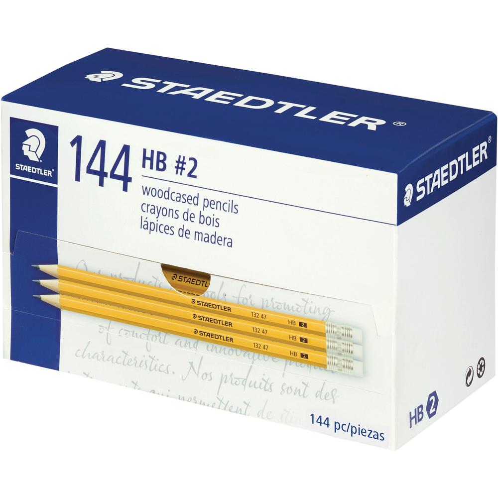 Staedtler No. 2 Woodcased Pencils - FSC 100% - 2HB Lead - Yellow Wood Barrel - 144 / Box. Picture 1