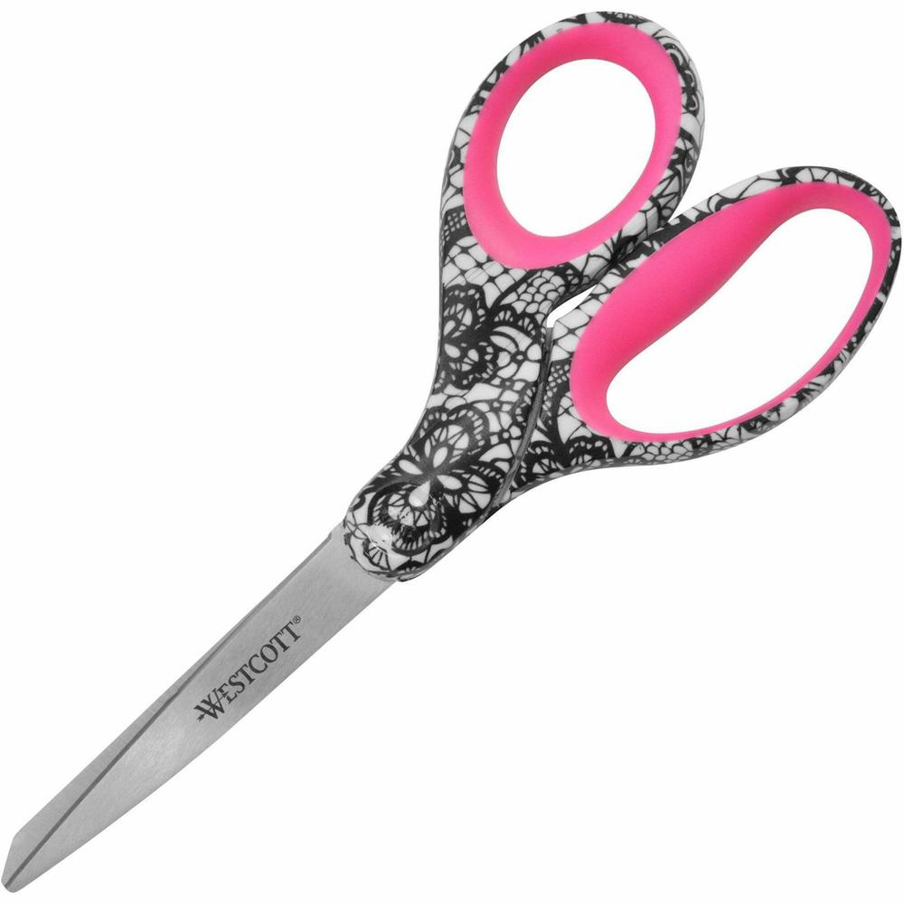 Westcott 8" Fashion Scissors - 8" Overall Length - Left/Right - Stainless Steel - Multi - 1 Each. Picture 1