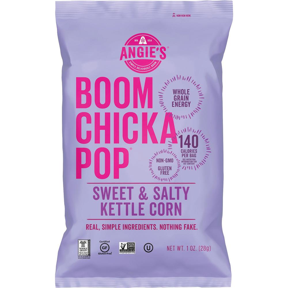 Angie's BOOMCHICKAPOP Popcorn - Gluten-free, Cholesterol-free, No High Fructose Corn Syrup - Sweet and Salty Kettle - 1 Serving Bag - 24 / Carton. Picture 1