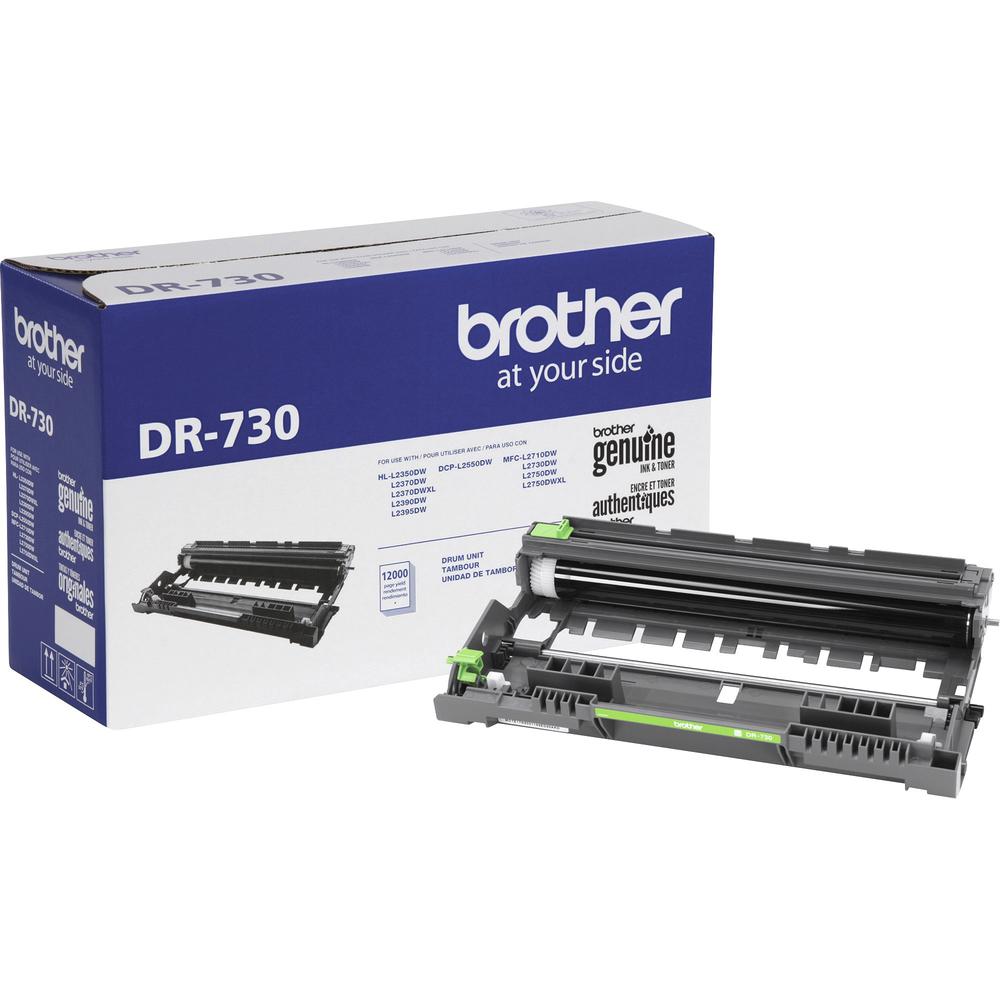 Brother Genuine DR-730 Mono Laser Drum Unit - Laser Print Technology - 12000 Pages - 1 Each - Black. Picture 1