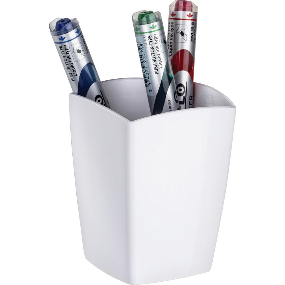 CEP Magnetic Pencil Cup - 3.8" x 3" x 3" x - Polystyrene - 1 Each - White. Picture 1