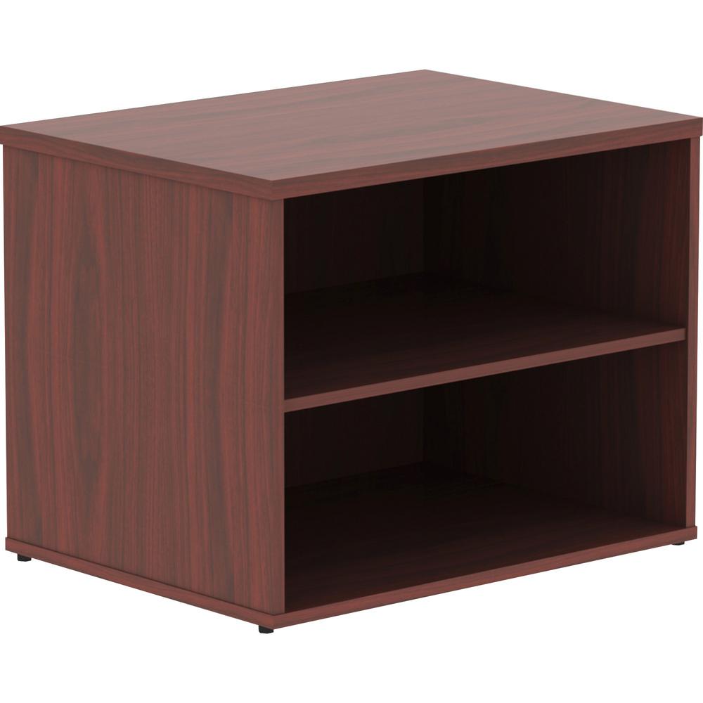 Lorell Relevance Series Storage Cabinet Credenza w/No Doors - 29.5" x 22"23.1" - 2 Shelve(s) - Finish: Mahogany, Laminate. Picture 1