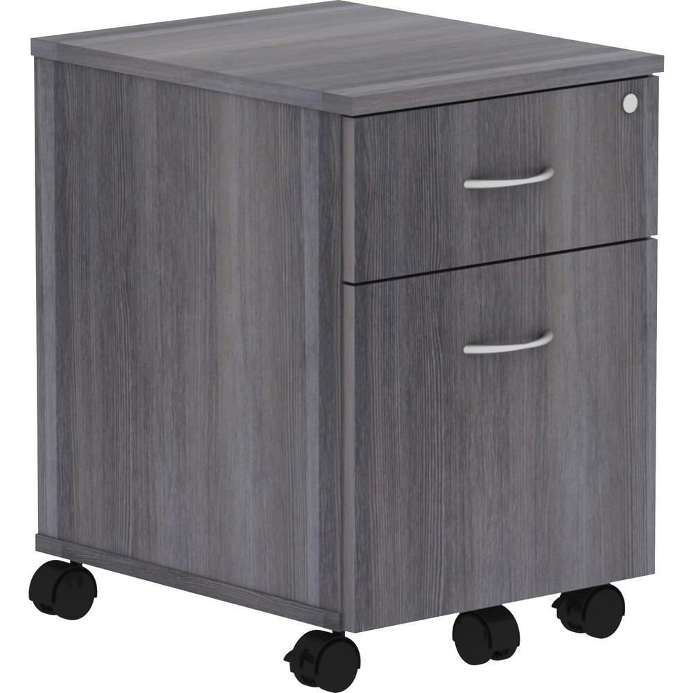 Lorell Relevance Series 2-Drawer File Cabinet - 15.8" x 19.9"22.9" - 2 x File, Box Drawer(s) - Finish: Weathered Charcoal, Laminate. Picture 1