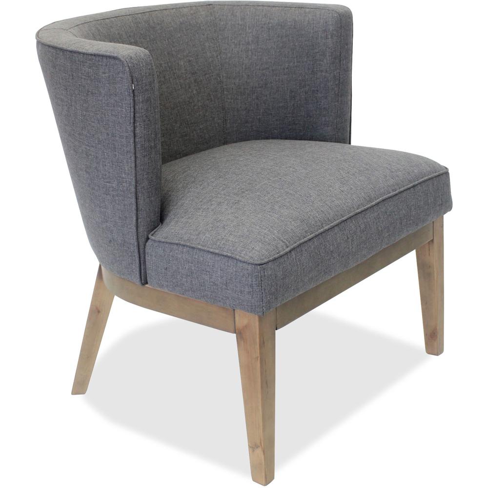 Lorell Linen Fabric Accent Chair - Walnut Wood Frame - Four-legged Base - Gray - Linen - 1 Each. The main picture.