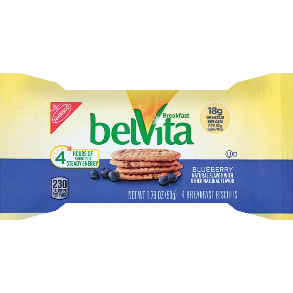 belVita Breakfast Biscuits - Individually Wrapped, Hydrogenated Oil-free, Sweetener-free - Blueberry - 1.76 oz - 8 / Box. Picture 1