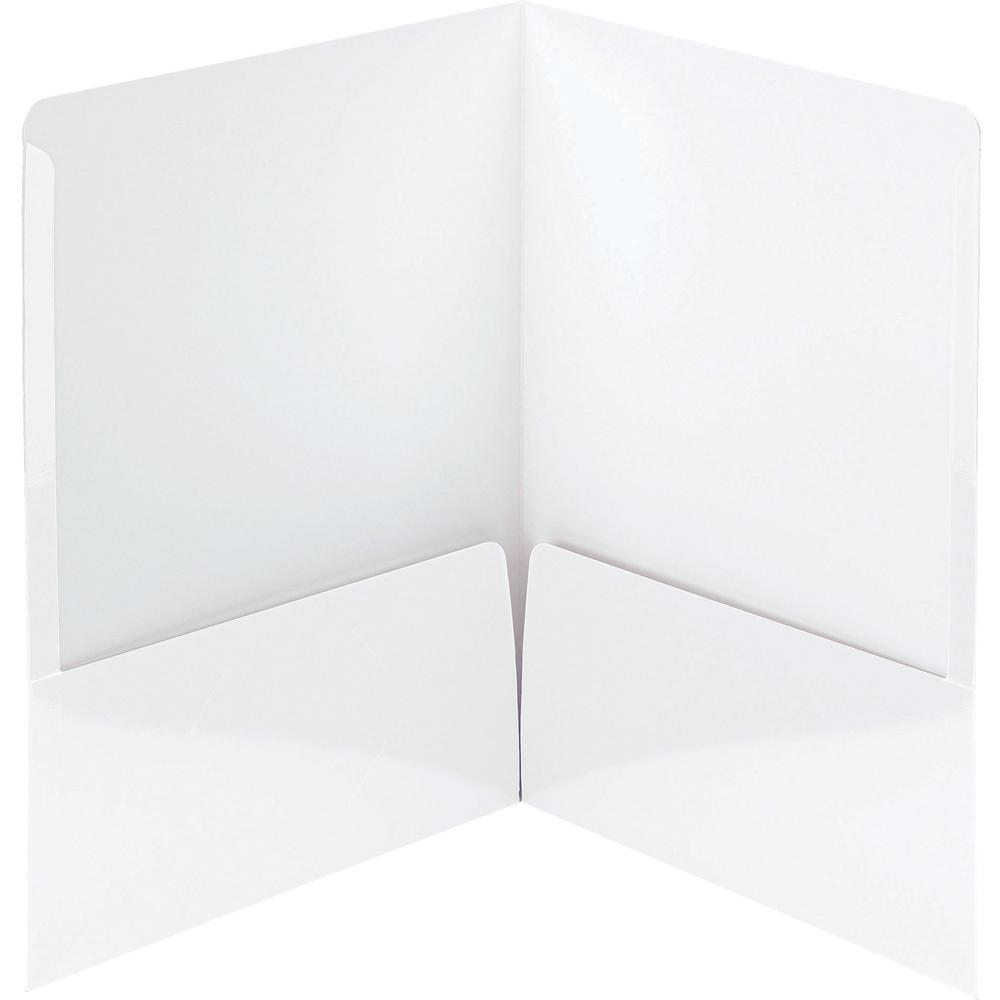 Smead Letter Pocket Folder - 8 1/2" x 11" - 2 Pocket(s) - White - 25 / Box. Picture 1