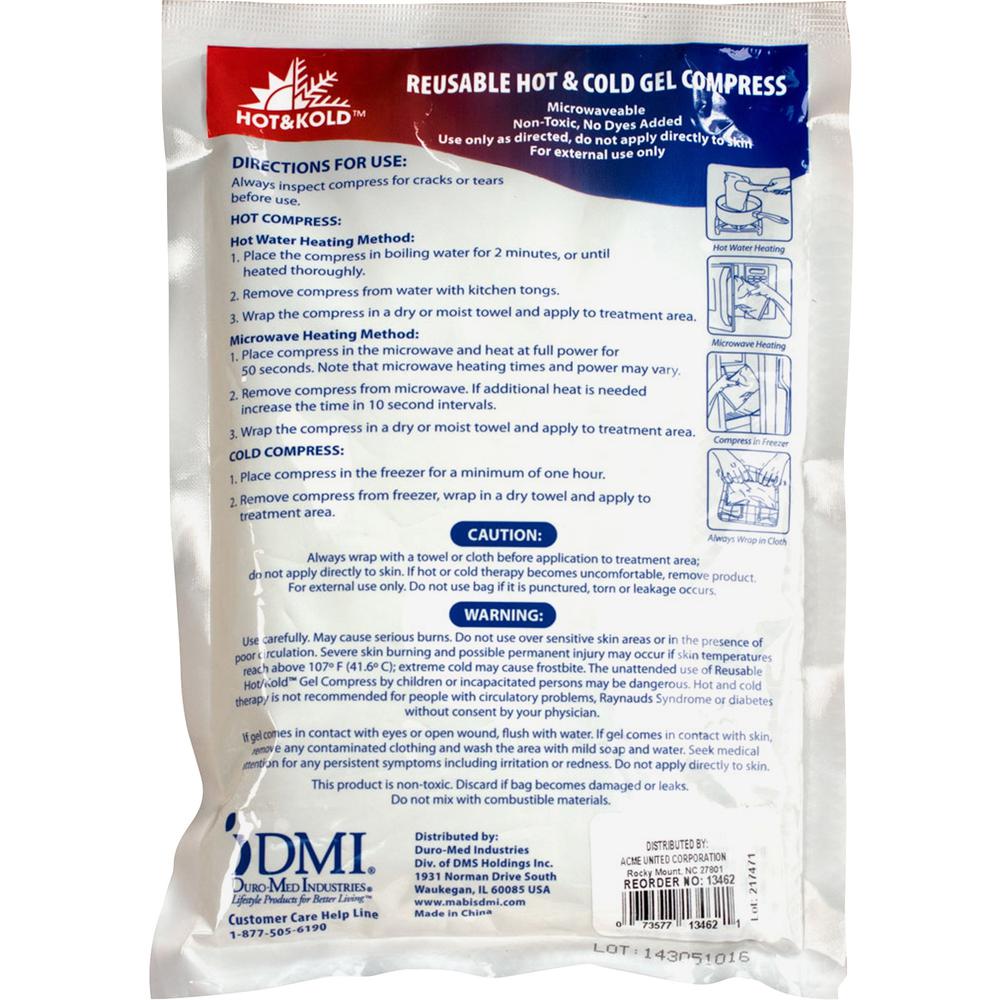 First Aid Only Reusable Hot/Cold Gel Pack - 1" Height x 9" Width x 6" Depth - 1 Each. Picture 1