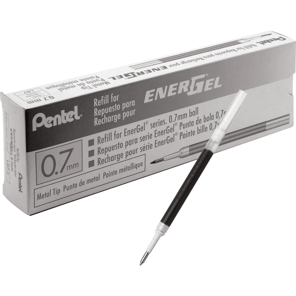 EnerGel Liquid Gel Pen Refill - 0.70 mm Point - Black Ink - Smudge Proof, Quick-drying Ink, Glob-free - 12 / Box. Picture 1