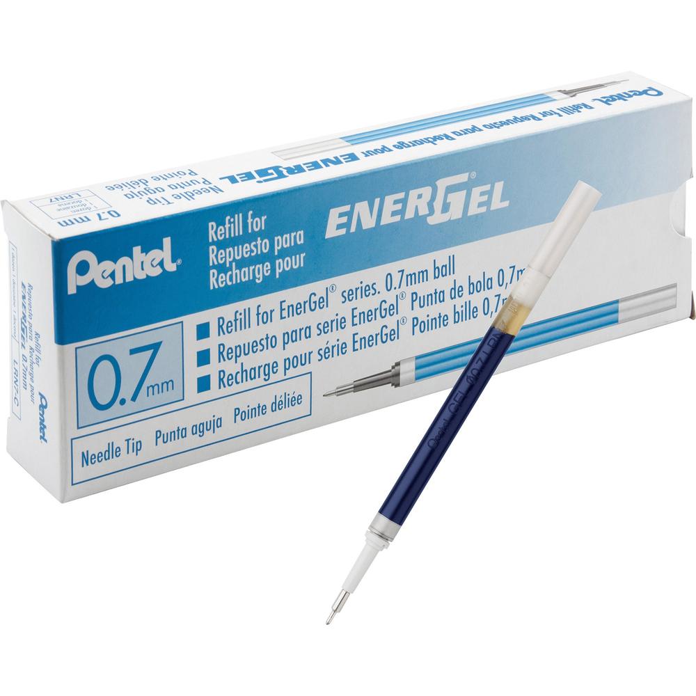 EnerGel Retractable Liquid Pen Refills - 0.70 mm, Medium Point - Blue Ink - Smudge Proof, Smear Proof, Quick-drying Ink, Glob-free, Smooth Writing - 12 / Box. Picture 1