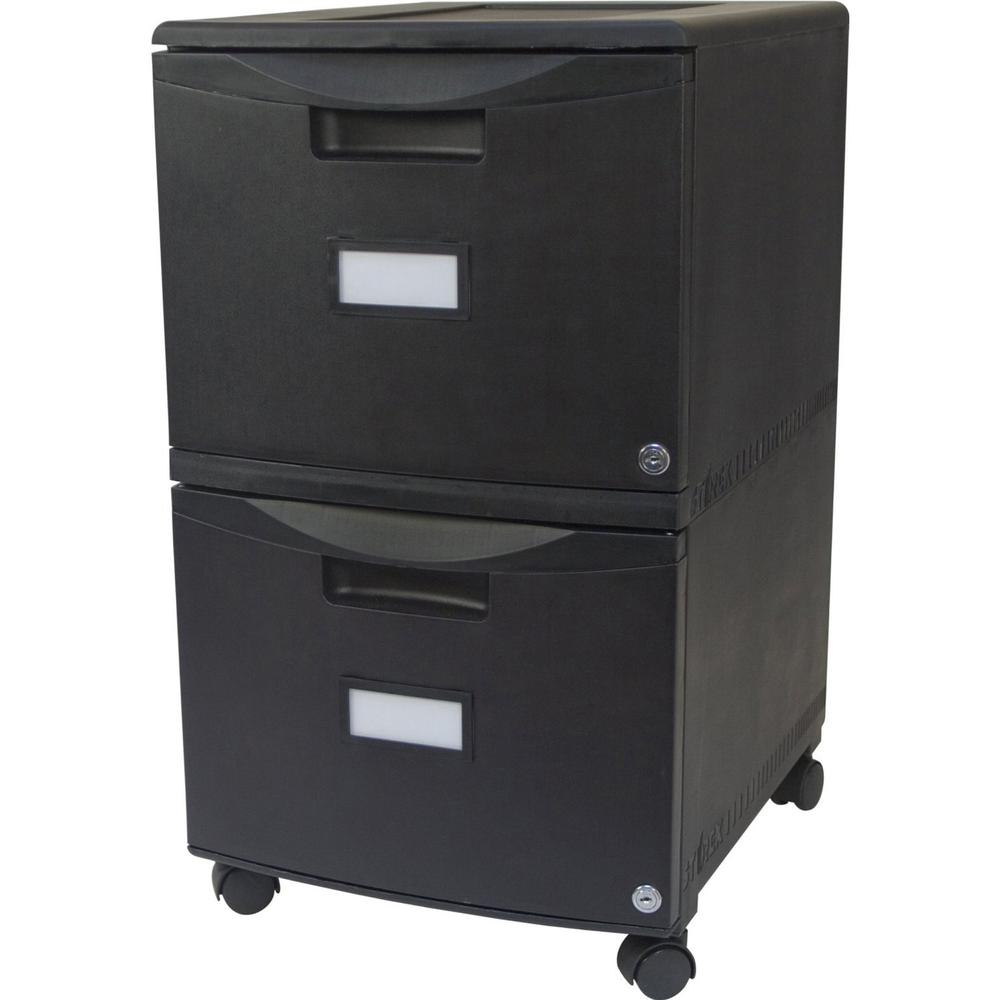 Storex 2-Drawer Locking Mobile Filing Cabinet - 15.5" x 18.5" x 26.3" - 2 x Drawer(s) for File - Letter, Legal - Lightweight, Stackable, Moisture Resistant, Rust Resistant, Lockable, Durable, Label Ho. Picture 1