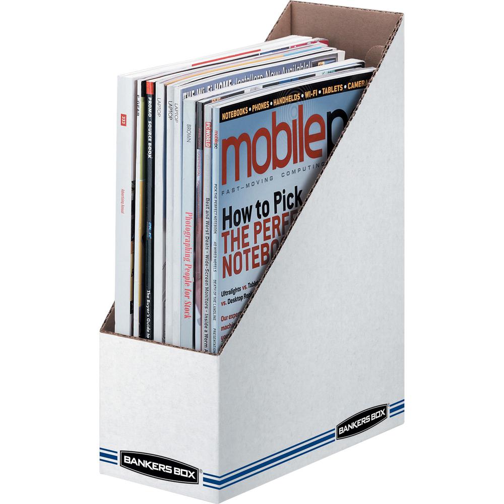 Bankers Box Stor/File&trade; Magazine Files - Letter - Blue, White - Fiberboard - 1 Each. The main picture.