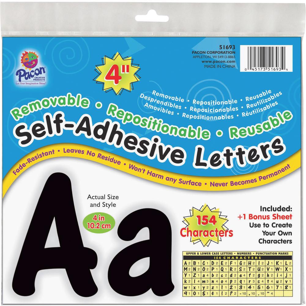 UCreate 154 Character Self-adhesive Letter Set - Uppercase Letters, Numbers, Punctuation Marks Shape - Self-adhesive, Removable, Repositionable, Reusable, Fade Resistant, Acid-free, Residue-free, Dama. Picture 1