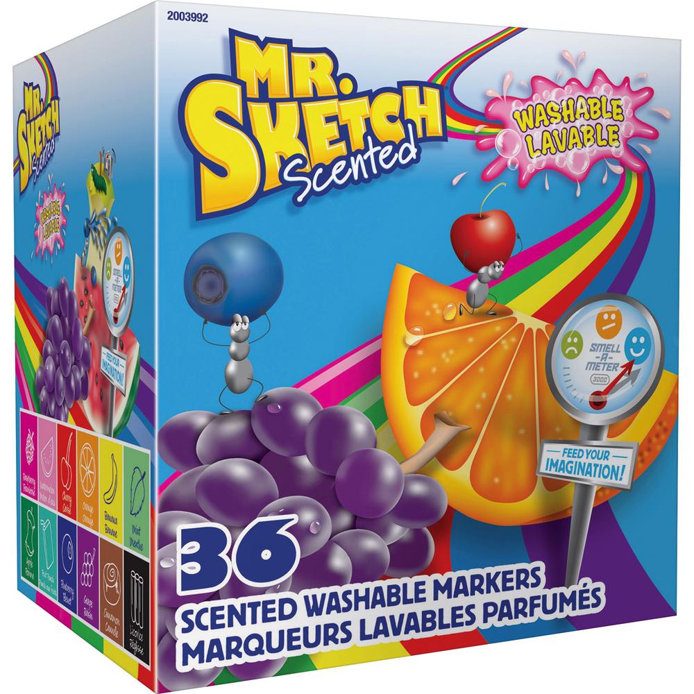 Mr. Sketch Scented Washable Markers - Chisel Marker Point Style - Assorted - 36 / Set. The main picture.