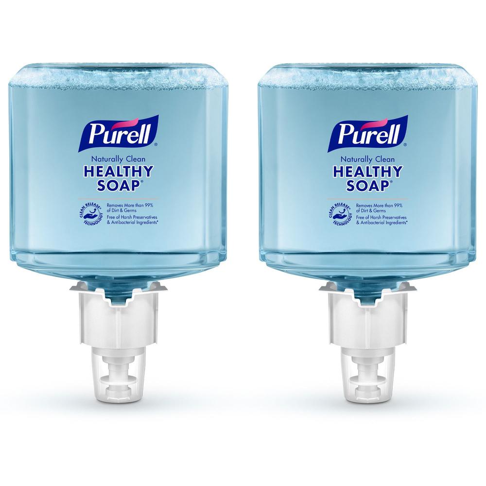 PURELL&reg; ES4 CRT HEALTHY SOAP Naturally Clean Foam Refill - Citrus ScentFor - 40.6 fl oz (1200 mL) - Dirt Remover, Kill Germs - Skin - Blue - Bio-based, Preservative-free, Paraben-free, Phthalate-f. Picture 1