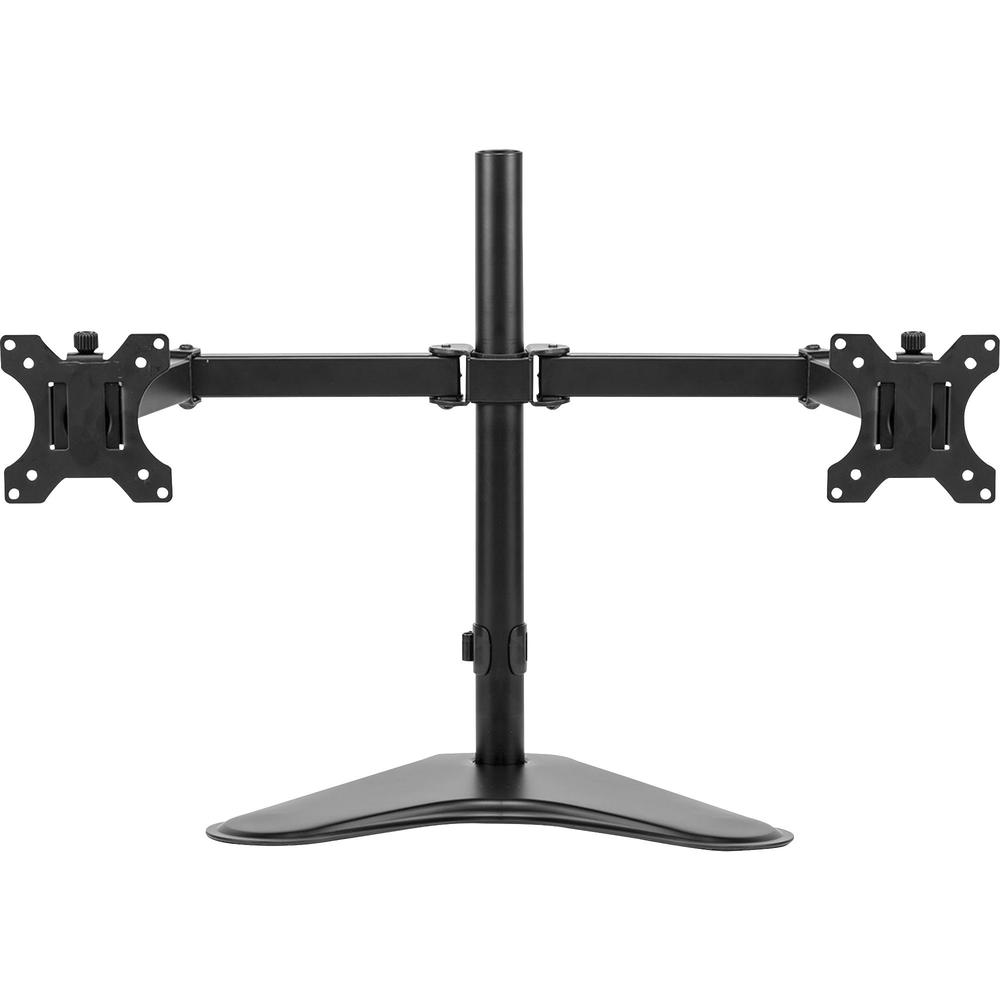 Fellowes Professional Series Freestanding Dual Horizontal Monitor Arm - Up to 27" Screen Support - 17.60 lb Load Capacity35" Width - Freestanding - Black. Picture 1