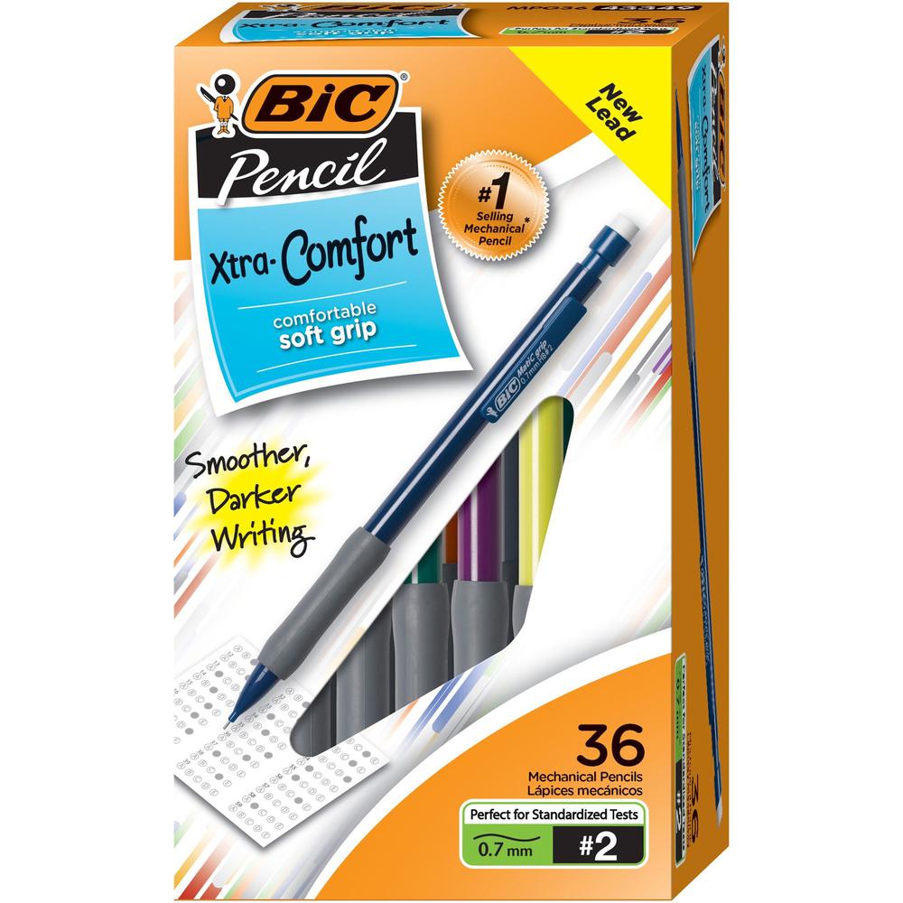 BIC Matic Grip Mechanical Pencils - #2 Lead - 0.7 mm Lead Diameter - Assorted Lead - Plastic Barrel - 36 / Box. The main picture.
