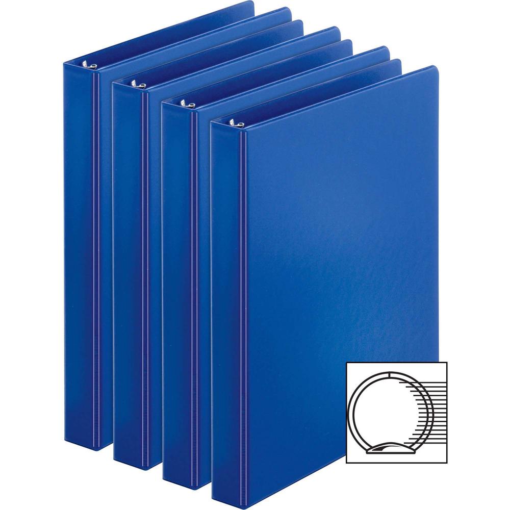 Business Source Basic Round Ring Binder - 1" Binder Capacity - Letter - 8 1/2" x 11" Sheet Size - 225 Sheet Capacity - 3 x Round Ring Fastener(s) - Inside Front & Back Pocket(s) - Chipboard, Polypropy. Picture 1