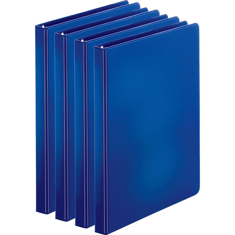 Business Source Basic Round Ring Binders - 1/2" Binder Capacity - Letter - 8 1/2" x 11" Sheet Size - 125 Sheet Capacity - 3 x Round Ring Fastener(s) - Internal Pocket(s) - Chipboard, Polypropylene - D. Picture 1