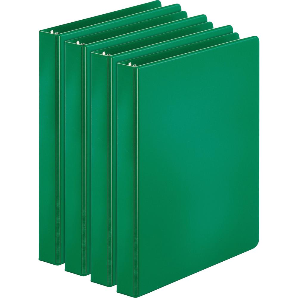 Business Source Basic Round Ring Binders - 1" Binder Capacity - Letter - 8 1/2" x 11" Sheet Size - 225 Sheet Capacity - 3 x Round Ring Fastener(s) - Inside Front & Back Pocket(s) - Chipboard, Polyprop. Picture 1