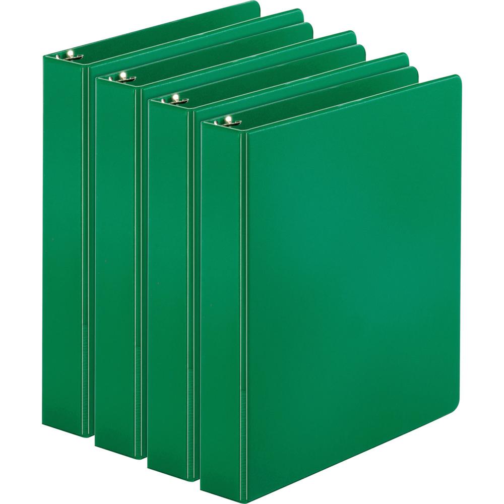 Business Source Basic Round Ring Binders - 1 1/2" Binder Capacity - Letter - 8 1/2" x 11" Sheet Size - 350 Sheet Capacity - 3 x Round Ring Fastener(s) - Inside Front & Back Pocket(s) - Chipboard, Poly. Picture 1