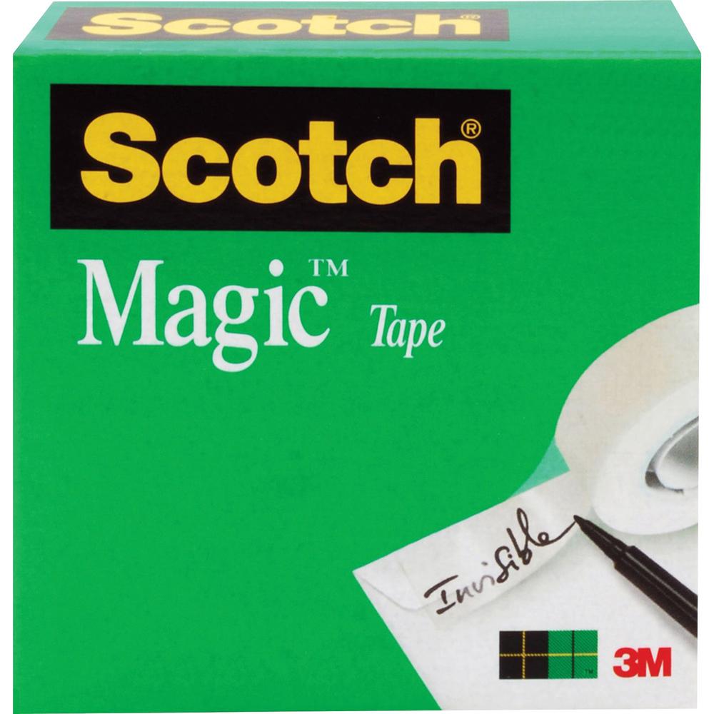 Scotch Invisible Magic Tape - 72 yd Length x 1" Width - 3" Core - Split Resistant, Tear Resistant - For Mending, Splicing - 12 / Pack - Matte - Clear. Picture 1