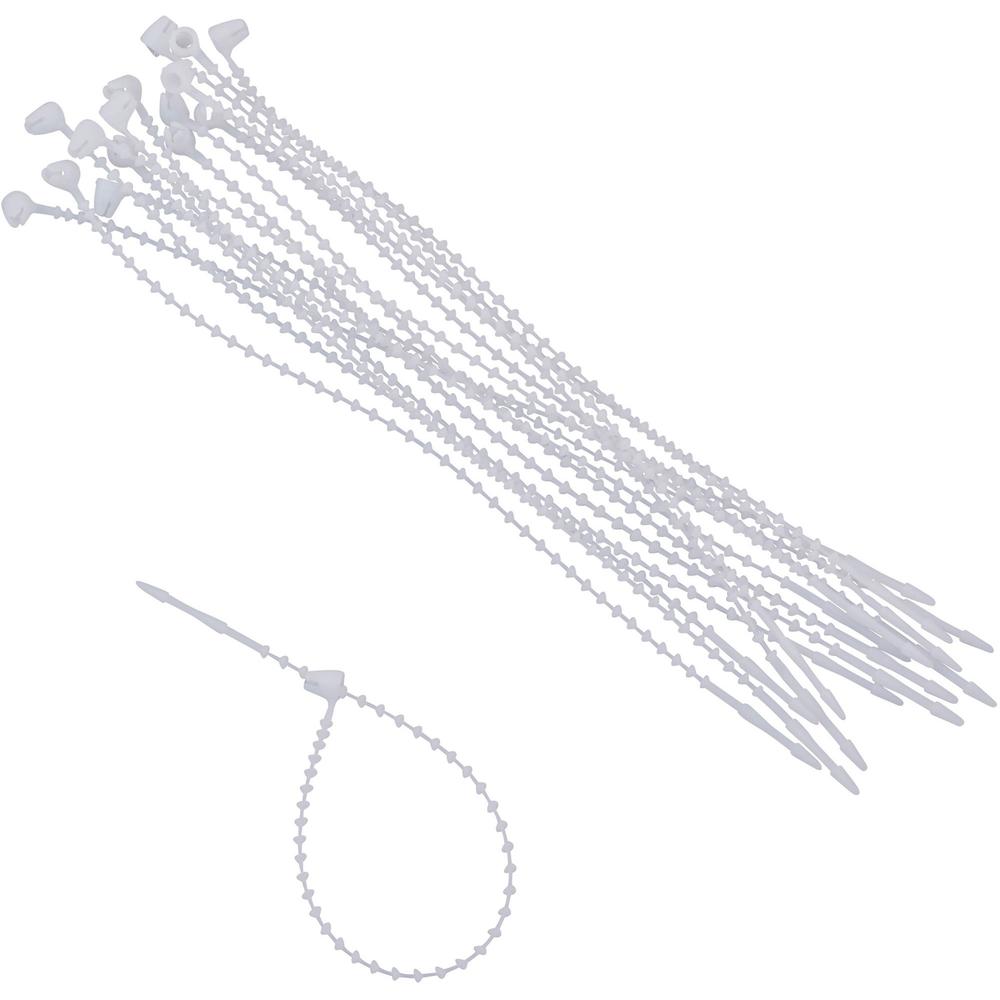 Advantus Beaded Cable Ties - Cable Tie - White - 250 Pack. The main picture.