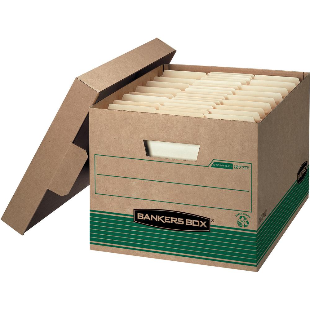 Bankers Box STOR/FILE Recycled File Storage Box - Internal Dimensions: 12" Width x 15" Depth x 10" Height - External Dimensions: 12.5" Width x 16.3" Depth x 10.5" Height - Media Size Supported: Legal,. Picture 1