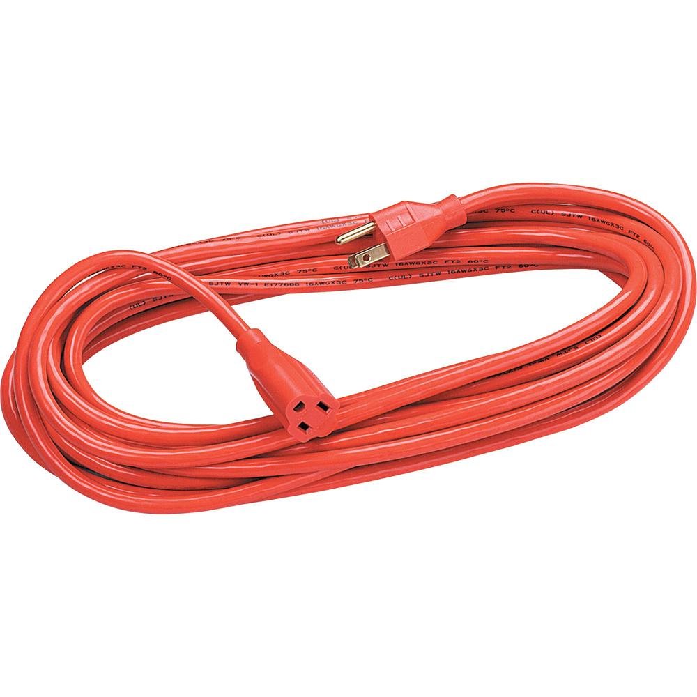 Heavy Duty Indoor/Outdoor 25' Extension Cord - 125 V AC13 A - Orange - 25 ft Cord Length - 1. Picture 1