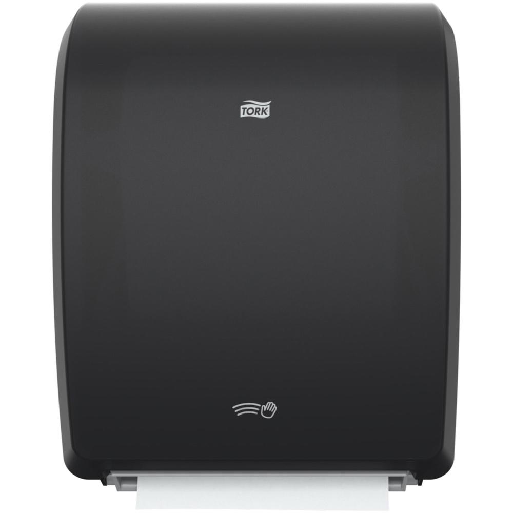 TORK Electronic Hand Towel Roll Dispenser - Roll Dispenser - 16" Height x 12.3" Width x 9.3" Depth - Plastic - Black - Durable, Easy-to-load - 1. Picture 1