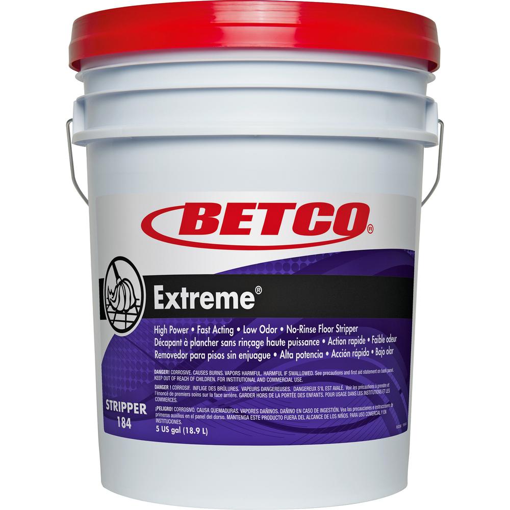 Betco Extreme Floor Stripper - Concentrate Liquid - 640 fl oz (20 quart) - Lemon Scent - 1 Each - Green. The main picture.