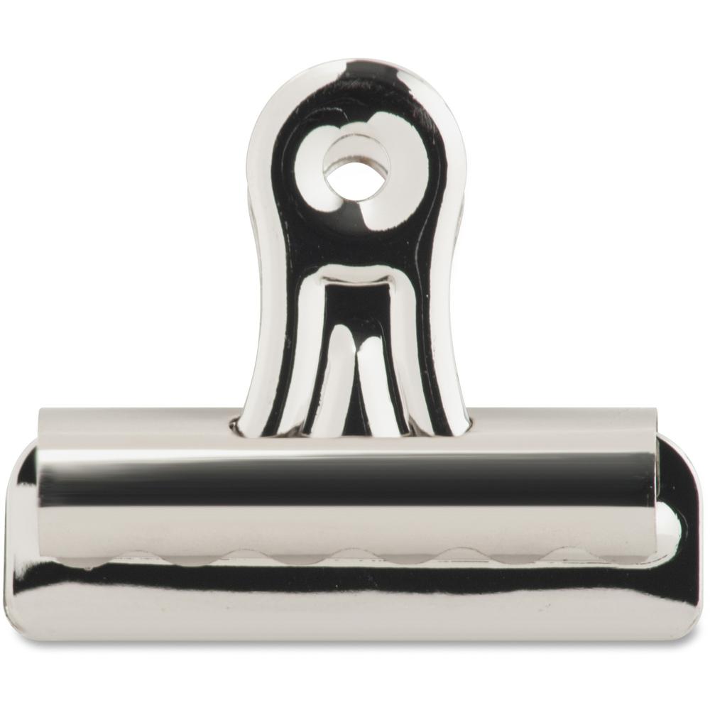 Business Source Bulldog Grip Clips - No. 2 - 2.3" Width - for Paper - Heavy Duty - 36 / Box - Silver. Picture 1