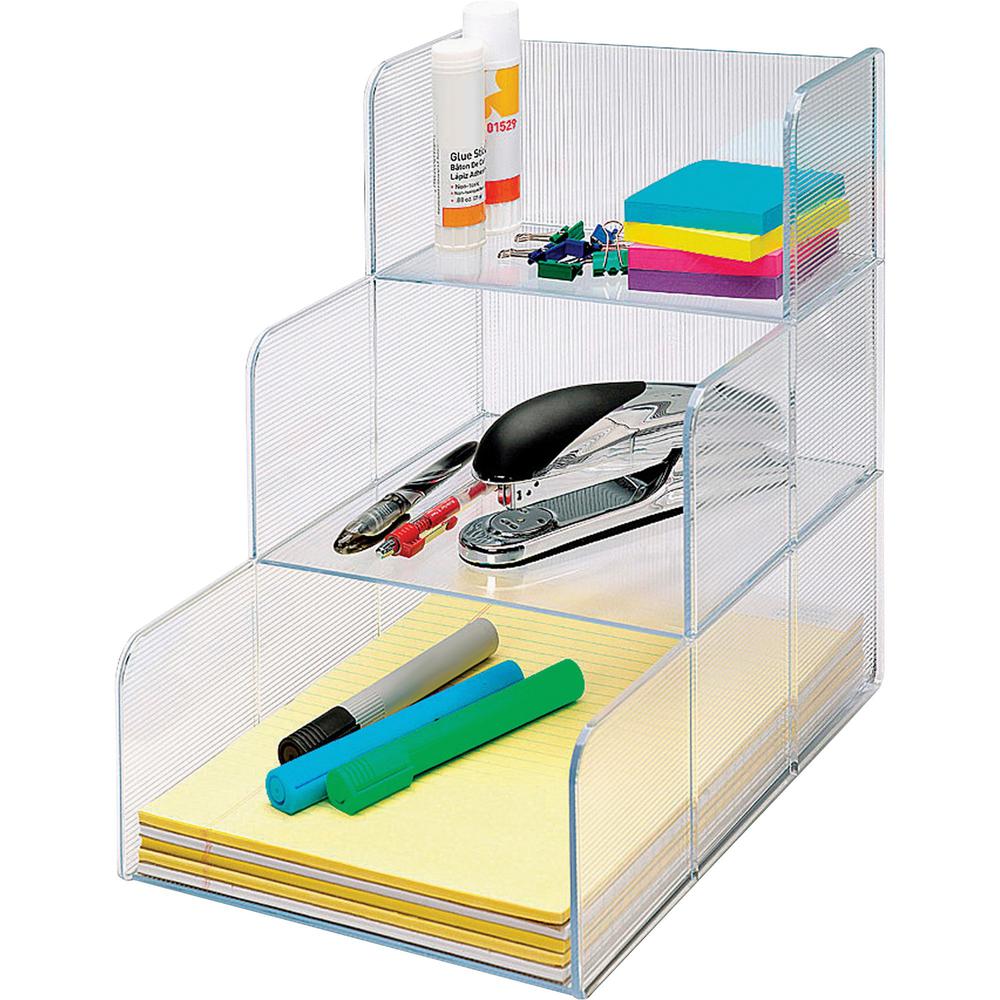 Business Source 3-compartment Storage Organizer - 3 Compartment(s) - 12" Height x 9.4" Width x 12" Depth - Desktop - 1 Each. The main picture.